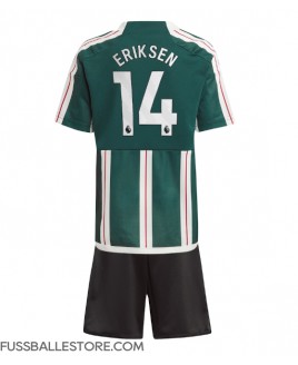 Günstige Manchester United Christian Eriksen #14 Auswärts Trikotsatzt Kinder 2023-24 Kurzarm (+ Kurze Hosen)